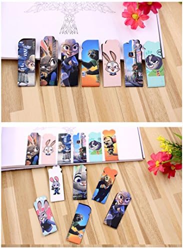 ZJKC 4 PCS Random Color Luminous Magnetic Magnets Bookmark / Clips x 4pcs Cute Mini Cartoon Magnetic Bookmarks Paper Clip Book Marks Book Supplies
