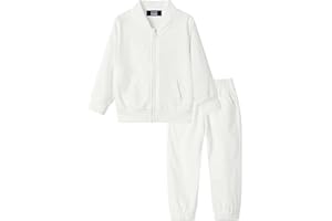 LittleSpring Boys Girls Athletic Outfits Hooded Track Jacket and Jogger Set