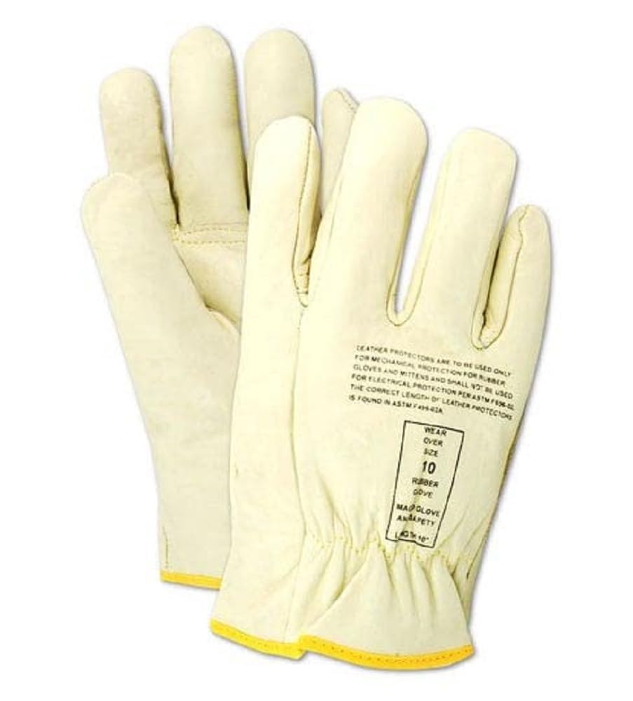MAGID Leather Lineman Electrical Protector Work Gloves, Pair
