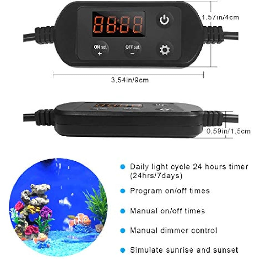 MingDak Aquarium Lights Digital Ramp Timer Programmable 24Hour