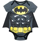 Batman Newborn/ Infant Baby Boys' Bodysuit with Cape Grey