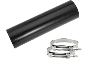 KICOFYEE 3 Inch Straight Silicone Hose For Turbo Intercooler Intake Silicone Hose Black with Clamp