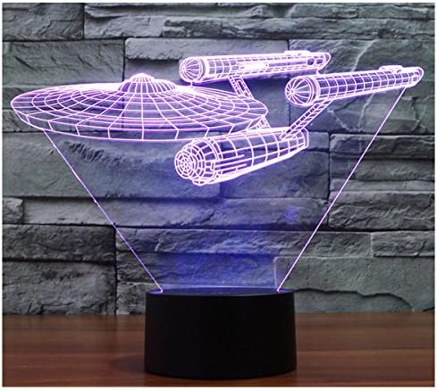 3D LED Star Trek Battleship Night Lights with 7 Colors Light for Home Decoration lamp Amazing visualization Optical Illusion Awesome