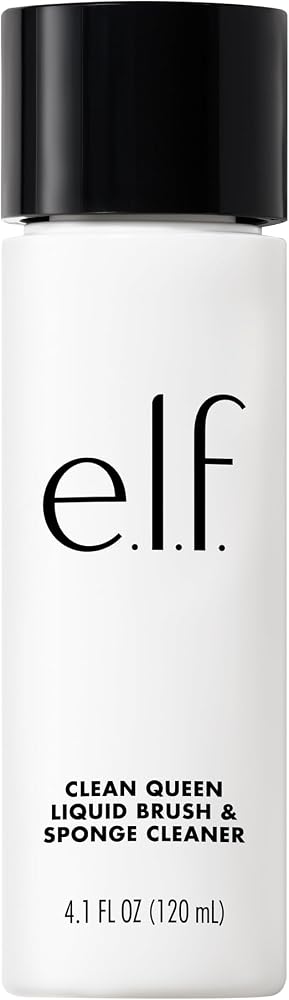 e.l.f. Clean Queen Liquid Brush & Sponge Cleaner, Gentle Foaming Cleaner For Removing Leftover Makeup, Dirt & Grime, Vegan &