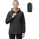 POWINSUN Women's Rain Jacket Windbreaker Hooded Rain Gear