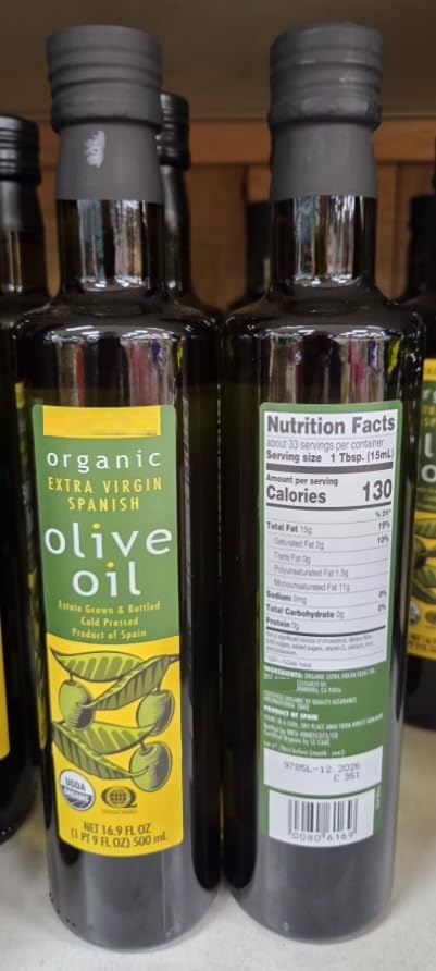 Trader Joe Organic Extra Virgin Spanish Olive Oil, 2×500ml