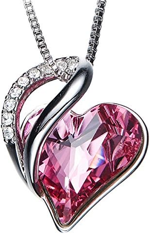 SILYHEART Forever Love Heart Pendant Necklace Fashion Swarovski Crystals Jewelry Gifts for Women Girls Girlfriend Wife Daughter