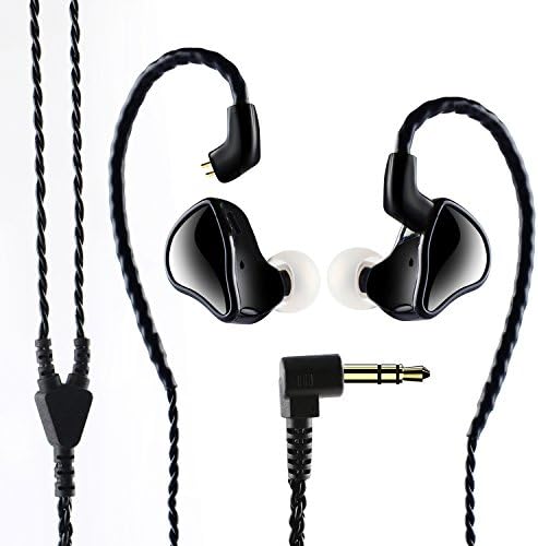 Sports Headphones In-Ear Monitor Earphones with Noise Isolating Earbuds Wave Style Detachable Cable for ipad iPhone Android Smartphone MP3 Players