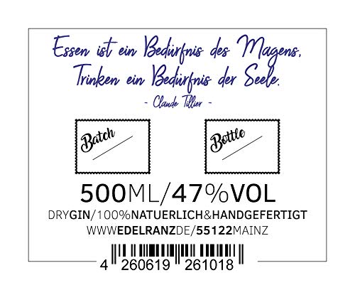 TINTE GIN – PREMIUM DRY GIN | 500 ML DER RUBIN IN DEINEM GLAS - edle, rubinrote Tinte by edelranz - Tintenfass - aus ausgewählten Botanicals mit Aromen von Zitrus, Wacholder & Süß- & Sandelholz – Bild 5