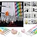 Nail Art Supplies Kit 15pc Gel Nail Brushes Tools 5pc Nail Dotting Pen, 2 Boxes Nail Rhinestones Decorations Accessories,10pc Nail Striping Tape Line, 5pc Manicure Nail Files