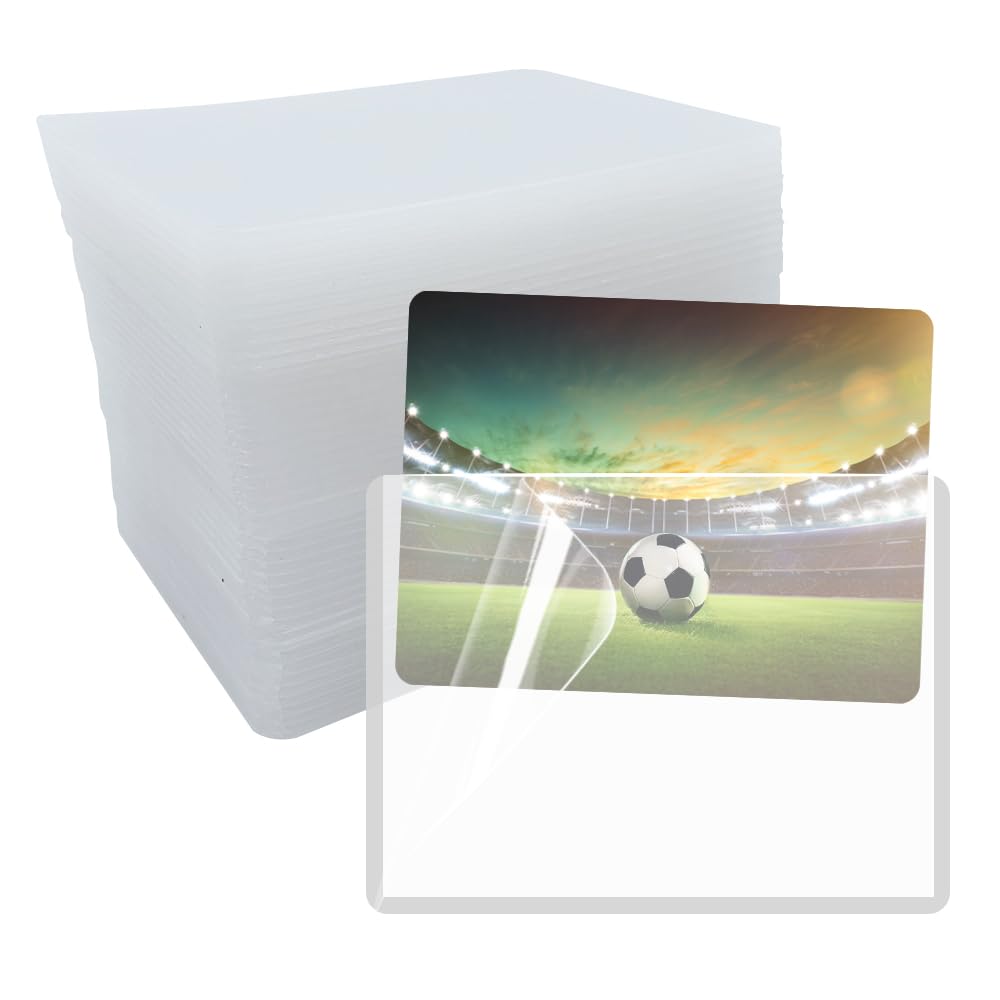 HLIWS Clear Toploaders-44 pcs 102 * 70mm Clear Hard Card Sleeves with Protective Film,for Game/Baseball/Basketball/Photo Card Collection(Horizontal)