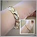 Long Way Women's Gold Plated Rhinestone Leaf Bracelet