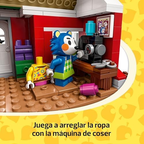 Loja de roupa Animal Crossing de The Little Sisters Building Game, figuras de brinquedo de ouriço e coelho, presente para raparigas, rapazes e jogadores de videojogos com 6 anos ou mais 77055