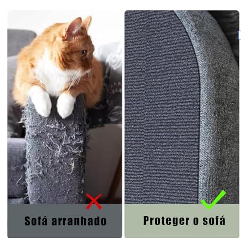 Protetor de Sofa Gato, Tapete Antiarranhão Para Gatos, Protetor de Móveis Autoadesivo Para Gatos, 200 x 40 cm, Cinza