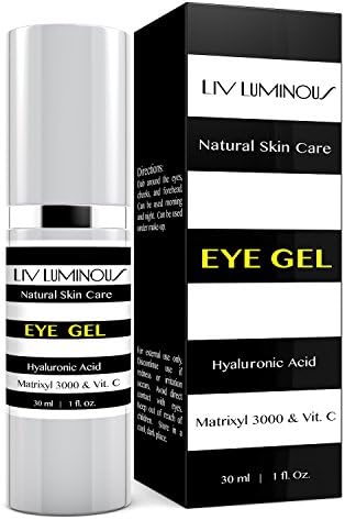 Eye Gel Infused with Matrixyl 3000 &amp; Plant Stem Cells for Dark Circles, Fine Lines, Wrinkles &amp; Eye Puffiness - Most Effective Anti Aging Eye Treatment