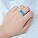 RongXing Jewelry Simple New Aquamarine Blue opal Ring,14KT Black Gold Engagement Rings