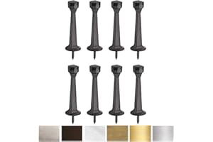 LITEPAK Liberty Premium Door Stoppers Metal Solid Rigid Door Stop Brushed 3" (Oil-Rubbed Bronze, 8 Pack)