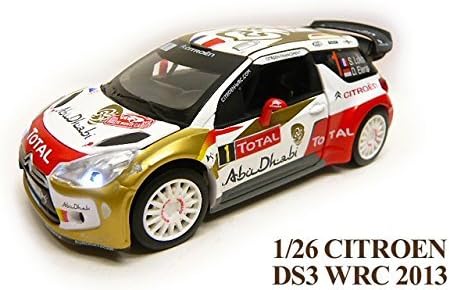 1/26 ¡ Citroen DS3 WRC 2013 ¡ white ¡ Head Light &amp; Tail Lights ¡ engine sound and horn ¡ shining sound ¡ minicar / pullback / die-cast metal / toys / boy / Interior / gift / CITROEN