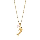 Gmai Gold Shark Necklace Women Gold Plated 3D Detailed Shark Pendant Beach Jewelry Casual Charming Minimalist Statement Necklace for Women