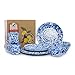 Enamelware Starter Set, 16 piece, Blue/White Splatter