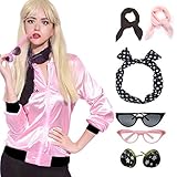 Retro 1950s Pink Ladies Polka Dot Style Headband Costume Accessories Set