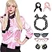 Retro 1950s Pink Ladies Polka Dot Style Headband Costume Accessories Set