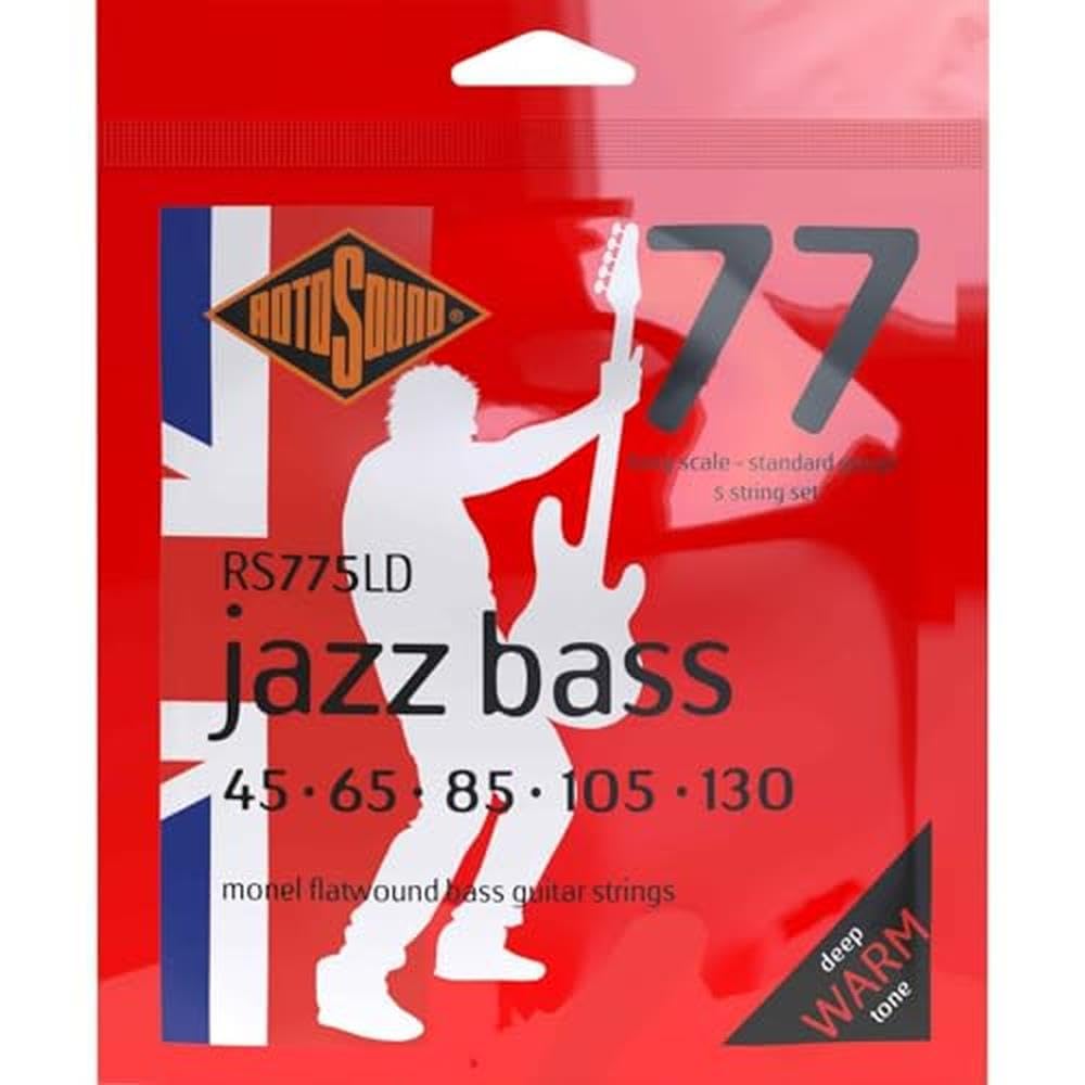 Rotosound Monel Standard Gauge Flatwound Bass Strings (45 65 85 105 130), RS775LD, Nickel โ image 1