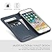 SHIELDON Case for iPhone SE3/SE2/8/7, Genuine Leather Wallet Flip Credit Card Slots Magnetic Kickstand Protective Case Compatible with iPhone SE 2022/2020 - Navy Blue