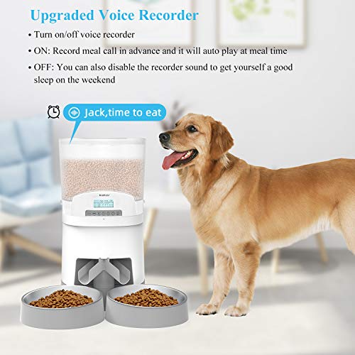 WellToBe 7L Automatic Cat Feeder for Two Animals,Pet Feeder Dog Food