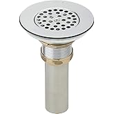 Elkay 3-1/2"Drain Nickel Plated Brass Body, Vandal-resistant Strainer and Tailpiece