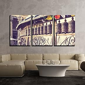 3 Piece Canvas Wall Art - Prayer Stones - Modern Home Art Stretched and Framed Ready to Hang - 16"x24"x3 Panels