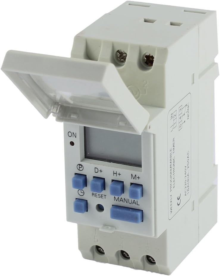 sourcingmap® DIN Rail Mount Digital LCD Weekly Programmable Electronic