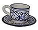 Moroccan Espresso Cups Handmade Imported Set of 4 with 4 Saucers Exquisite Design With Vivid Colors
