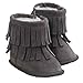 Voberry Baby Toddler Girls Boys Winter Warm Snow Boot Tassels Trimmed Boots Outdoor (12~18Month, Dark Gray)