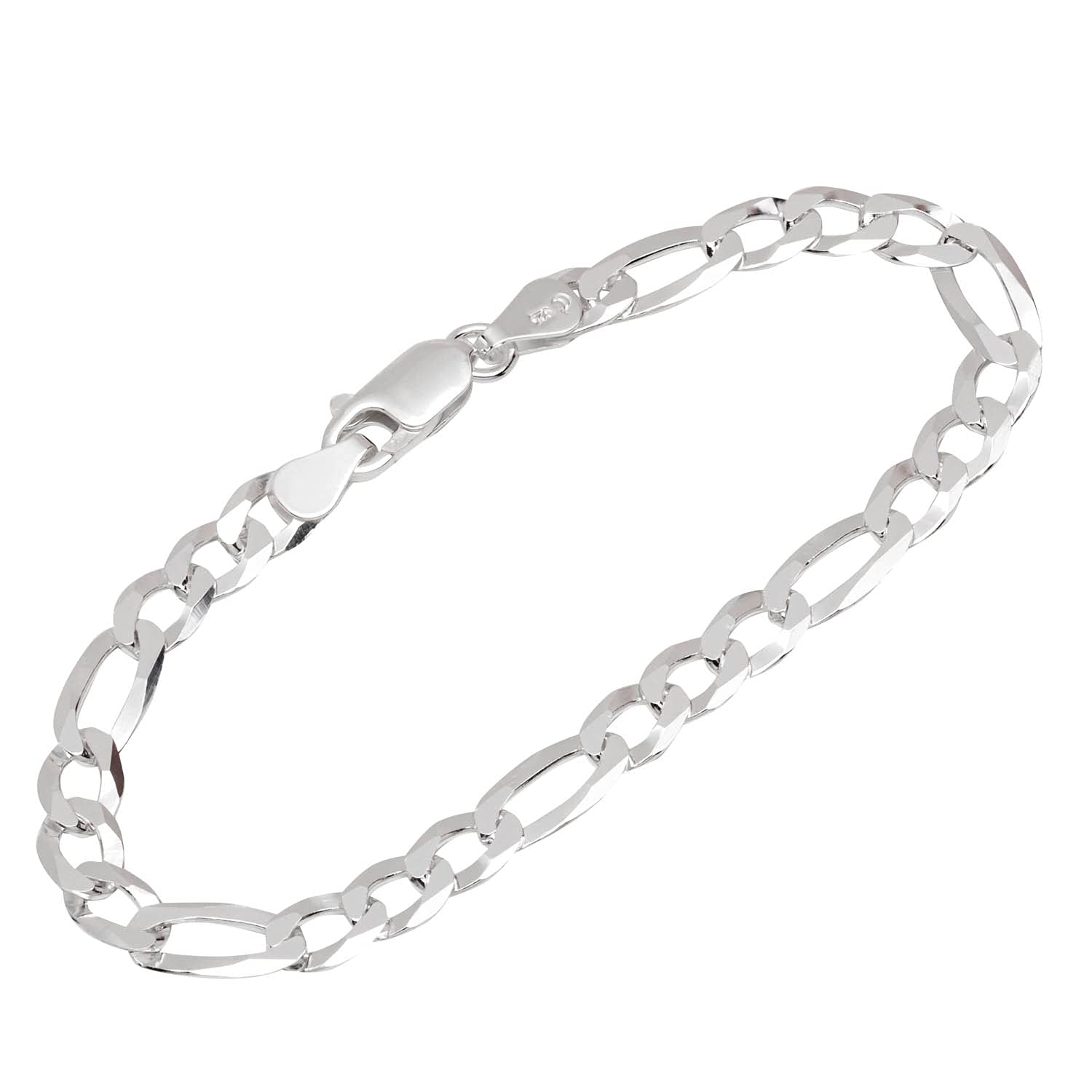 NKlaus bracelet 925 Sterling Silver 19cm Venetian chain 6x diamond bracelet chain 12118