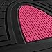 FH Group Automotive Floor Mats - Heavy-Duty Rubber Floor Mats for Cars, Universal Fit Full Set, Climaproof Floor Mats, Trimmable Floor Mats for Most Sedan, SUV, Truck Floor Mats Pink
