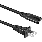 LIANSUM AC 2 Prong Power Cord 5FT Wall Plug 2-Slot TV Cable Compatible withr Sony PS5,PS4 Slim,PS3 Slim&Super Slim, Monitor, Xbox Game Console Series S,Series X,Xbox One S, PlayStation 5, 4, 3 Slim