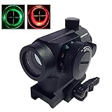 Tactical Reflex Red Green Dot Sight Scope Riflescope Optic Quick Detach Riser Mount Release Lens Covers Rail Mount Holographic Hunting Spotting