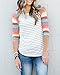 MEROKEETY Women's Striped Contrast Color Tops 3/4 Sleeve Baseball Tee Shirt Blouse