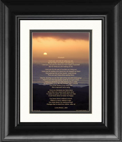 Framed Personalized Gift for Husband, Wife, Boyfriend or Girlfriend. Ocean Sunset Photo with "I Love You" Poem by Roy Croft, 8x10 Double Matted. Special Anniversary Gift, Valentines Birthday Christmas