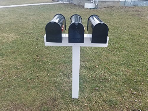 Handy Post for 3 S,M Mailboxes, 42-in x 31-in, White, Vinyl Sleeve (mailboxes not Included)