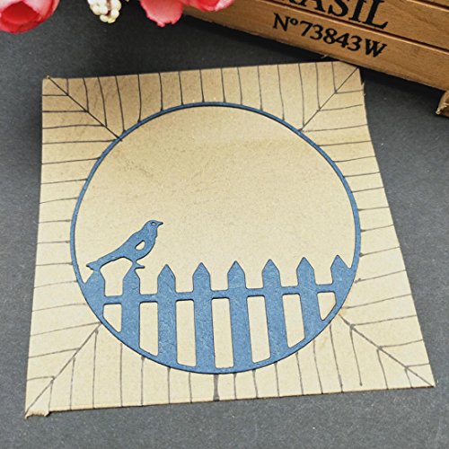 callm Bird Fence Metal Cutting Dies Embossing Card Making Die Cuts Scrapbooking Dies Stencil Metal Cut For Card Album Decoration Paper Card Making (H) - Thumbnail 2