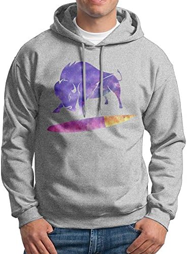 Buffalo Surfing West Coast Paddleboard Gear Men Fashion Casual No Pockets Pullover Hooded Sweatshirts