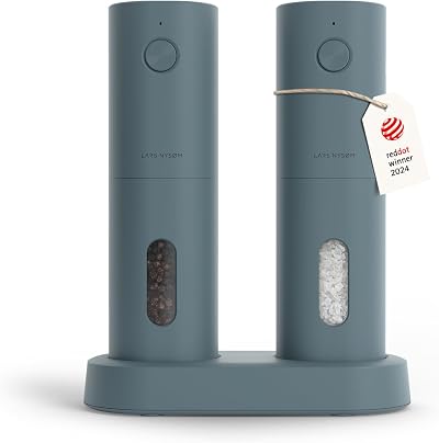 LARS NYSØM Electric Salt and Pepper Grinder Set USB Rechargeable Stone Blue
