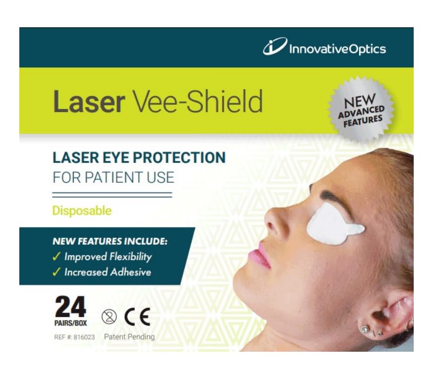 Innovative Optics Laser Eye Shields: Advanced Disposable Vee-Shields Engineered for Professional Eye Protection - 24 Pairs per Box