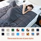 YnM Weighted Blanket (15 lbs for 140 lbs individual, 60''x80''), Various Sizes Gravity Blanket for Children and Adults, Great Sleep Therapy for People with Anxiety, Autism, ADHD, Insomnia or Stress
