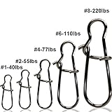 Sougayilang 100pcs Strong Nice Swivels Lock Snaps for Fishing Freshwater Saltwater Rings Fishing Line Connector