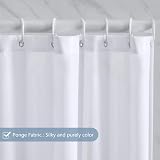 Furlinic Extra Wide Shower Curtain 108 x 72 in White with 18 Hooks view 2