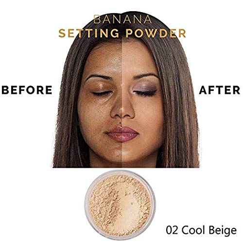 PHOERA Face Powder, Funfunman Loose Face Powder Translucent Smooth Setting Foundation Makeup, Lightweight, Long Lasting,1.02 Oz (#02 Cool Beige)