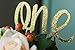 Handmade 1st Birthday Cake Topper Decoration - One - Double Sided Glitter Stock (Gold)